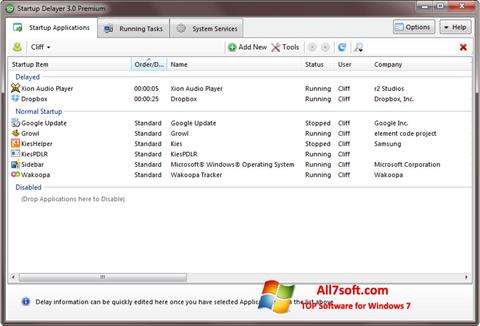 Captura de pantalla Startup Delayer para Windows 7