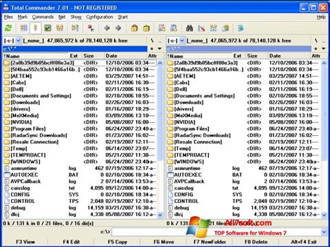 Captura de pantalla Total Commander para Windows 7
