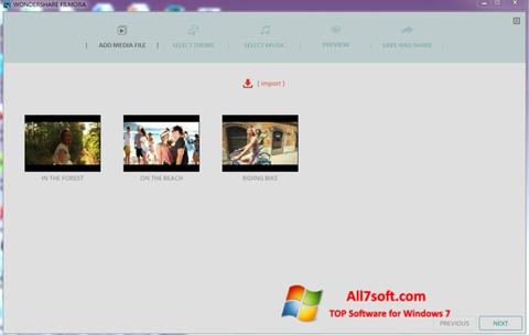 Captura de pantalla Wondershare Filmora para Windows 7