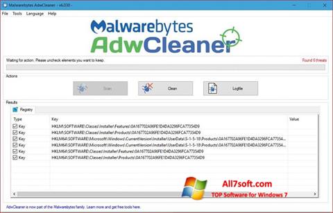 Captura de pantalla AdwCleaner para Windows 7