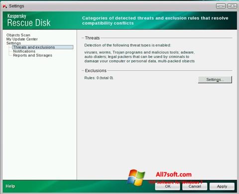Captura de pantalla Kaspersky Rescue Disk para Windows 7