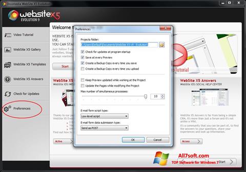 Captura de pantalla WebSite X5 para Windows 7
