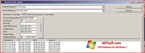 Captura de pantalla Tftpd32 para Windows 7