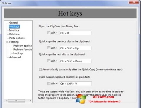 Captura de pantalla Clipdiary para Windows 7