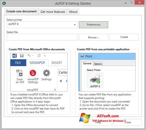 Captura de pantalla doPDF para Windows 7