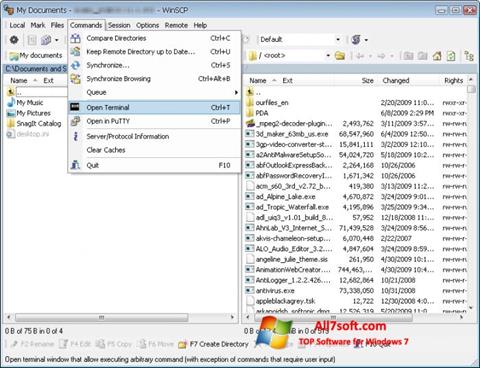 Captura de pantalla WinSCP para Windows 7